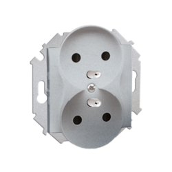 GNIAZDO PODWÓJNE Z UZIEMIENIEM (MODUŁ)16A 250V ZACISKI ŚUBOWE ALUMINIUM SIMON 15 - 1591462-026 - KONTAKT SIMON