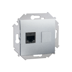 GNIAZDO KOMPUTEROWE RJ45 POJEDYNCZE KAT.5E (MODUŁ) ALUMINIUM SIMON 15 - 1591551-026 - KONTAKT SIMON