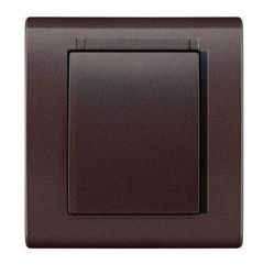 GNIAZDO POJEDYŃCZE Z UZIEMIENIEM IP44 CZEKOLADOWE BEZ RAMKI CATRIN  - 2136-14 - ELEKTRO-PLAST NASIELSK