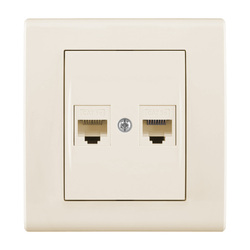 GNIAZDO KOMPUTEROWE PODWÓJNE RJ45 KREMOWE BEZ RAMKI CATRIN  - 2149-11 - ELEKTRO-PLAST NASIELSK