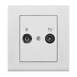 GNIAZDO R-TV KOŃCOWE BIAŁE BEZ RAMKI CATRIN  - 2152-10 - ELEKTRO-PLAST NASIELSK