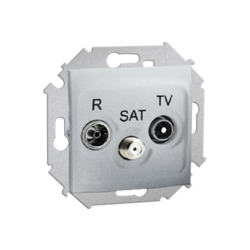 GNIAZDO ANTENOWE R-TV-SAT KOŃCOWE (MODUŁ) ALUMINIUM SIMON 15  - 1591466-026 - KONTAKT SIMON
