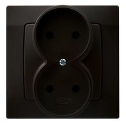 GNIAZDO PODWÓJNE CZEKOLADOWY METAL KARO - GP-2S/40 - OSPEL
