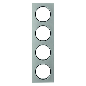 RAMKA POCZWÓRNA STAL SZLACHETNA/CZARNY R.3 - 10142204 - HAGER - BERKER