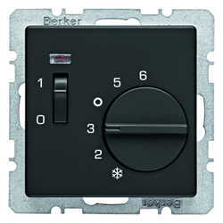 REGULATOR TEMPERATURY POMIESZCZENIA ZE STYKIEM ROZWIERNYM ANTRACYT AKSAMIT Q.1/Q.3  - 20306086 - HAGER - BERKER