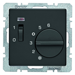 REGULATOR TEMPERATURY POMIESZCZENIA 24V STYK ROZWIERNY ANTRACYT AKSAMIT Q.1/Q.3  - 20316086 - HAGER - BERKER