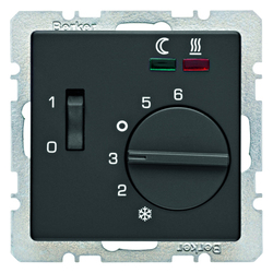 REGULATOR TEMPERATURY PODŁOGI ZE STYKIEM ZWIERNYM ANTRACYT AKSAMIT Q.1/Q.3  - 20346086 - HAGER - BERKER