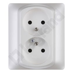 GNIAZDO PODWÓJNE 2X2P+Z Z PRZESŁONAMI KOMPLETNE 16A-250V~ PEARL SISTENA LIFE - 771538 - LEGRAND