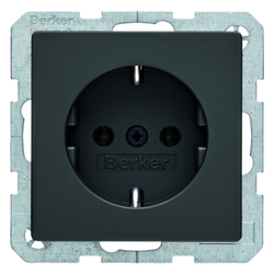 GNIAZDO SCHUKO ANTRACYT AKSAMIT Q.1/Q.3  - 47436086 - HAGER - BERKER