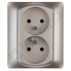 GNIAZDO PODWÓJNE Z UZIEMIENIEM Z PRZESŁONAMI KOMPLETNE 16A-250V~ TYTAN SISTENA LIFE - 771438 - LEGRAND