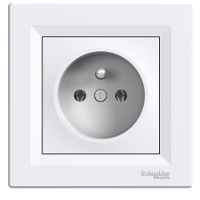 GNIAZDO POJEDYNCZE Z/U, BIAŁE ASFORA - EPH2800121 - SCHNEIDER ELECTRIC