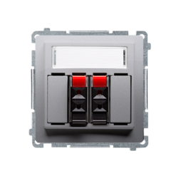 GNIAZDO GŁOŚNIKOWE PODWÓJNE Z POLEM OPISOWYM (MODUŁ).STAL INOX SIMON BASIC - BMGL3.01/21 - KONTAKT SIMON