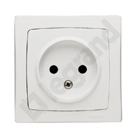 GNIAZDO POJEDYNCZE 2P Z PRZESŁONĄ STYKÓW BIAŁE KOMPLET 16A-250V~ OTEO  - 086022 - LEGRAND