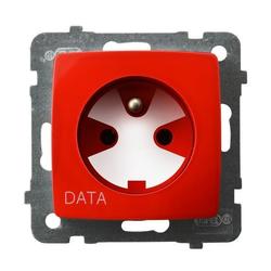 GNIAZDO POJEDYNCZE Z UZIEMIENIEM DATA Z KLUCZEM UPRAWNIAJĄCYM BIAŁY KARO - GP-1SZK/m/00 - OSPEL