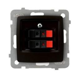 GNIAZDO GŁOŚNIKOWE PODWÓJNE CZEKOLADOWY METALIK KARO - GG-2S/m/40 - OSPEL