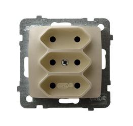 GNIAZDO POTRÓJNE EURO ECRU PERŁOWY KARO - GP-3S/m/42 - OSPEL