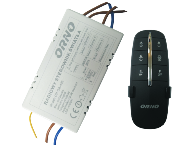 BEZPRZEWODOWY 3-KANAŁOWY STEROWNIK OŚWIETLENIA. - OR-GB-406 - ORNO