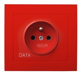 GNIAZDO POJEDYNCZE Z UZIEMIENIEM DATA BIAŁY KIER - GP-1WZD/22           - OSPEL
