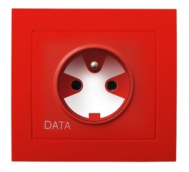 GNIAZDO POJEDYNCZE Z UZIEMIENIEM DATA BIAŁY KIER - GP-1WZK/22           - OSPEL