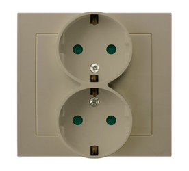GNIAZDO PODWÓJNE SCHUKO BEŻOWY KIER - GP-2WSP/01           - OSPEL