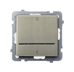 ŁĄCZNIK DWUBIEGUNOWY Z PODŚWIETLENIEM NOWE SREBRO SONATA - ŁP-11RMS/m/44        - OSPEL