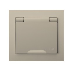 GNIAZDO BRYZGOSZCZELNE Z UZIEMIENIEM BEŻOWY KIER - GPH-1WS/01/w         - OSPEL