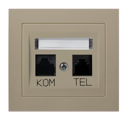 GNIAZDO KOMPUTEROWO-TELEFONICZNE RJ 45 BEŻOWY KIER - GPKT-W/K/01          - OSPEL