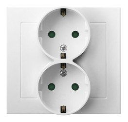 GNIAZDO PODWÓJNE SCHUKO BIAŁY KIER - GP-2WSP/00           - OSPEL