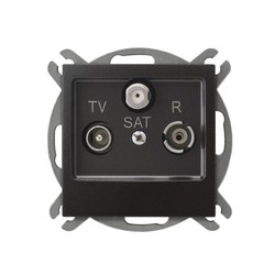 GNIAZDO RTV-SAT ANTRACYT IMPRESJA - GPA-YS/m/50          - OSPEL