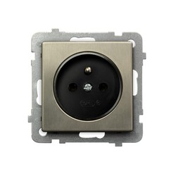 GNIAZDO POJEDYNCZE Z UZIEMIENIEM NOWE SREBRO SONATA - GP-1RMZ/m/44         - OSPEL