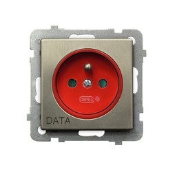 GNIAZDO POJEDYNCZE Z UZIEMIENIEM DATA NOWE SREBRO SONATA - GP-1RMZDP/m/44       - OSPEL