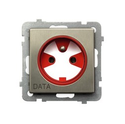 GNIAZDO POJEDYNCZE Z UZIEMIENIEM DATA NOWE SREBRO SONATA - GP-1RMZK/m/44        - OSPEL