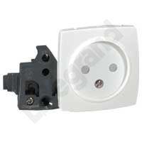 GNIAZDO POJEDYNCZE Z PRZESŁONĄ STYKÓW BIAŁE KOMPLET 16A-250V~ OTEO  - 086122 - LEGRAND
