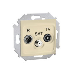 GNIAZDO ANTENOWE R-TV-SAT PRZELOTOWE (MODUŁ) BEŻ SIMON 15 - 1591467-031   - KONTAKT SIMON