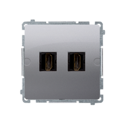 GNIAZDO HDMI PODWÓJNE (MODUŁ) INOX SIMON BASIC - BMGHDMI2.01/21 - KONTAKT SIMON