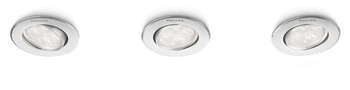 OPRAWKA SUFITOWA PUNKTOWA P/T LED 3X4W IP20 4000K 440LM Z ŹRÓDŁEM EEL=A+ ALBIREO ALUMINIUM - 450914816 - PHILIPS ŹRÓDŁA