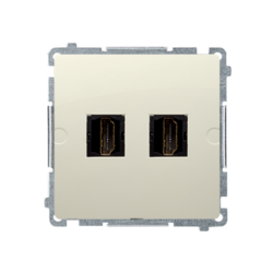 GNIAZDO HDMI PODWÓJNE (MODUŁ) BEŻ SIMON BASIC - BMGHDMI2.01/12 - KONTAKT SIMON