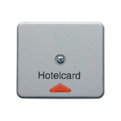 ŁĄCZNIK NA KARTĘ HOTELOWĄ-NASADKA Z NADRUKIEM I CZERWONĄ SOCZEWKĄ ALU MODUL STAR/-PLUS - 53164084 - HAGER - BERKER