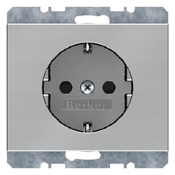 GNIAZDO SCHUKO STAL SZLACHETNA NIERDZEWNA K.5 - 47157004 - HAGER - BERKER