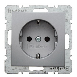 GNIAZDO SCHUKO Z UZIEMIENIEM SAMOZACISKI ALU B.KWADRAT/B.7  - 47431404 - HAGER - BERKER