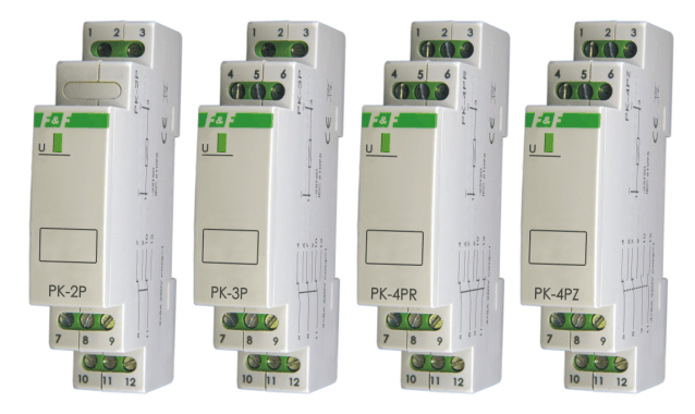 PRZEKAŹNIK ELEKTROMAGNETYCZNY 24V AC/DC, STYK: 3P I=3X8A, 1 MODUŁ - PK-3P-24V - F&F