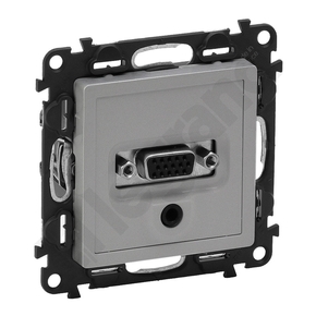 GNIAZDO HD15+JACK 3,5MM ALUMINIUM VALENA LIFE - 753370 - LEGRAND