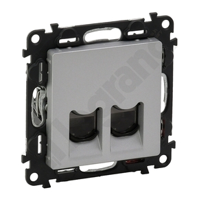 GNIAZDO 2XRJ45 KAT.5E FTP ALUMINIUM VALENA LIFE - 753354 - LEGRAND