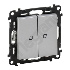 ŁĄCZNIK SCHODOWY PODWÓJNY PODŚWIETLANY ALUMINIUM 250 V~VALENA LIFE - 752309 - LEGRAND