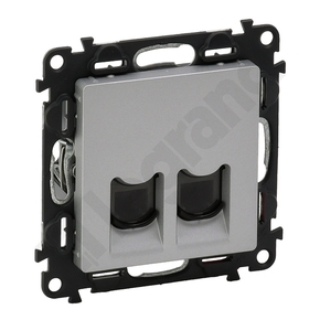 GNIAZDO 2 x RJ 11 ALUMINIUM VALENA LIFE  - 753339 - LEGRAND