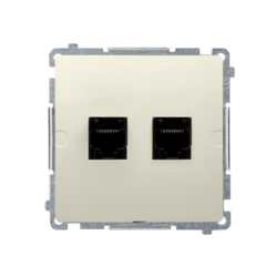 GNIAZDO KOMPUTEROWE RJ45 PODWÓJNE BASIC (MODUŁ) BEŻ SIMON BASIC - BMF52.02/12 - KONTAKT SIMON