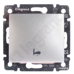 PRZYCISK JEDNOBIEGUNOWY Z SYMBOLEM DZWONKA ALUMINIUM VALENA - 770216 - LEGRAND