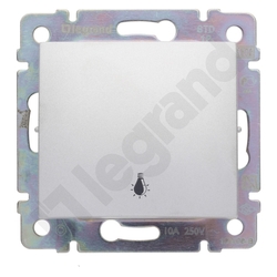 PRZYCISK JEDNOBIEGUNOWY Z SYMBOLEM LAMPY ALUMINIUM VALENA - 770112 - LEGRAND