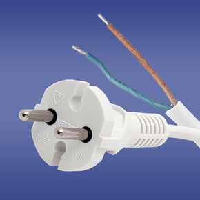PRZEWÓD PRZYŁĄCZENIOWY - SPZ 2X1.0 OMY (BIAŁY) WTYCZKA PROSTA 1.5 M - 51.941 - ELEKTROPLAST OPATÓWEK