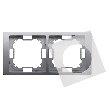 RAMKA PODWÓJNA NEOS DO WERSJI BRYZGOSZCZELNEJ IP44 Z KOMPLETEM USZCZELEK STAL INOX SIMON BASIC NEOS - BMRC2B/21 - KONTAKT SIMON